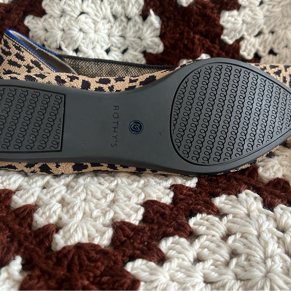 Leopard Pointy Toe Rothys Flats - Picture 3 of 5